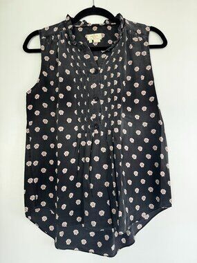 Kate Spade Pink Flower Print Silk Tank Top Sleeveless Blouse